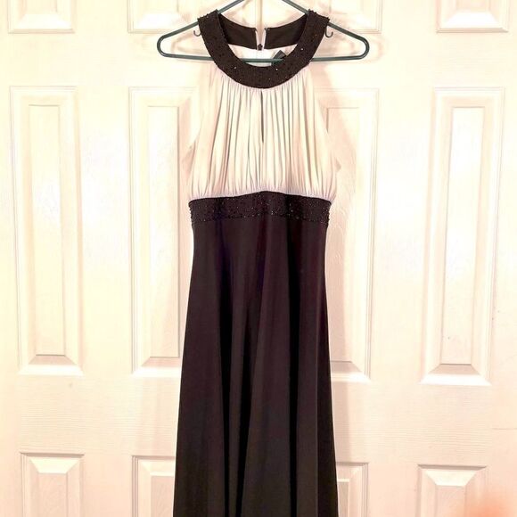 BLACK & WHITE JESSICA HOWARD EVENING DRESS SIZE 14 - Picture 1 of 7